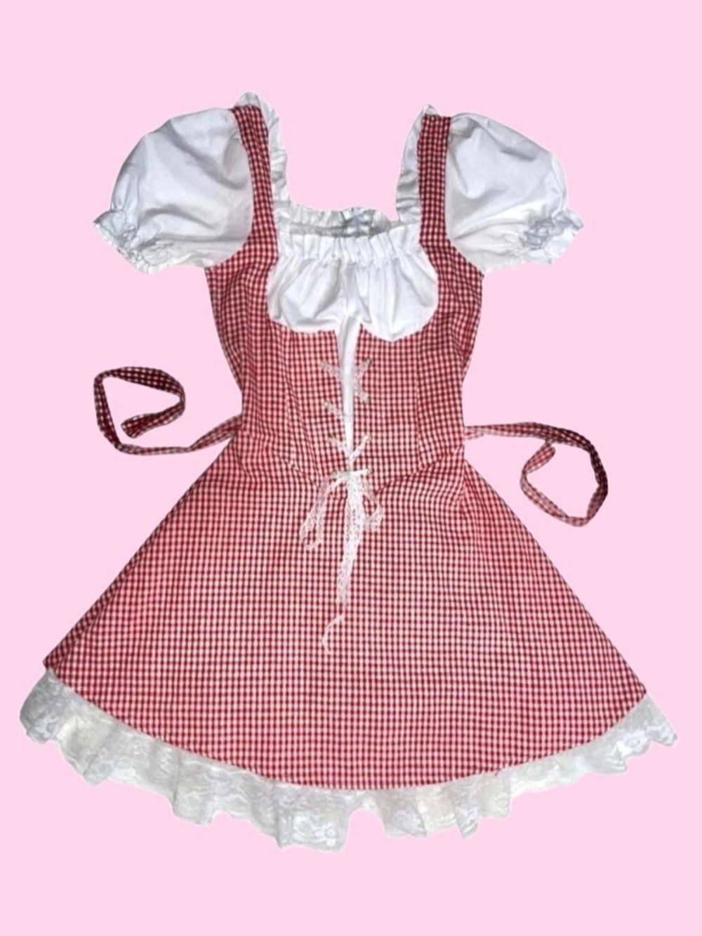 Red & White Gingham Dress
